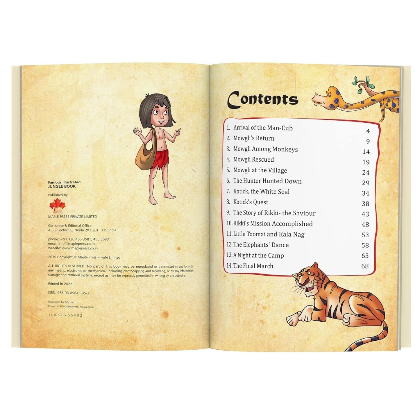 Maple Famous Illustrated Tales of Jungle Book - Story book for Kids - Book for Kids 6+ Years Old. Paperback