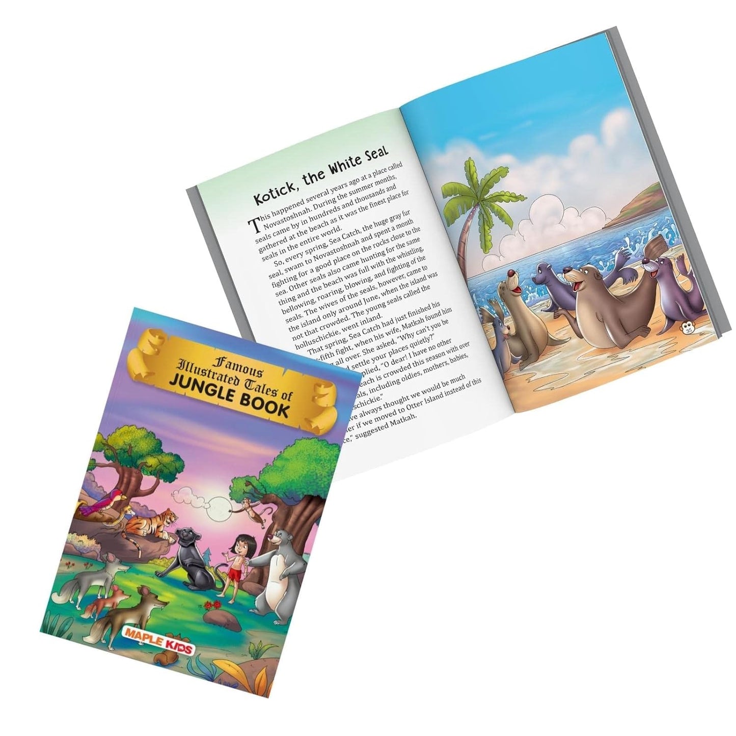 Maple Famous Illustrated Tales of Jungle Book - Story book for Kids - Book for Kids 6+ Years Old. Paperback
