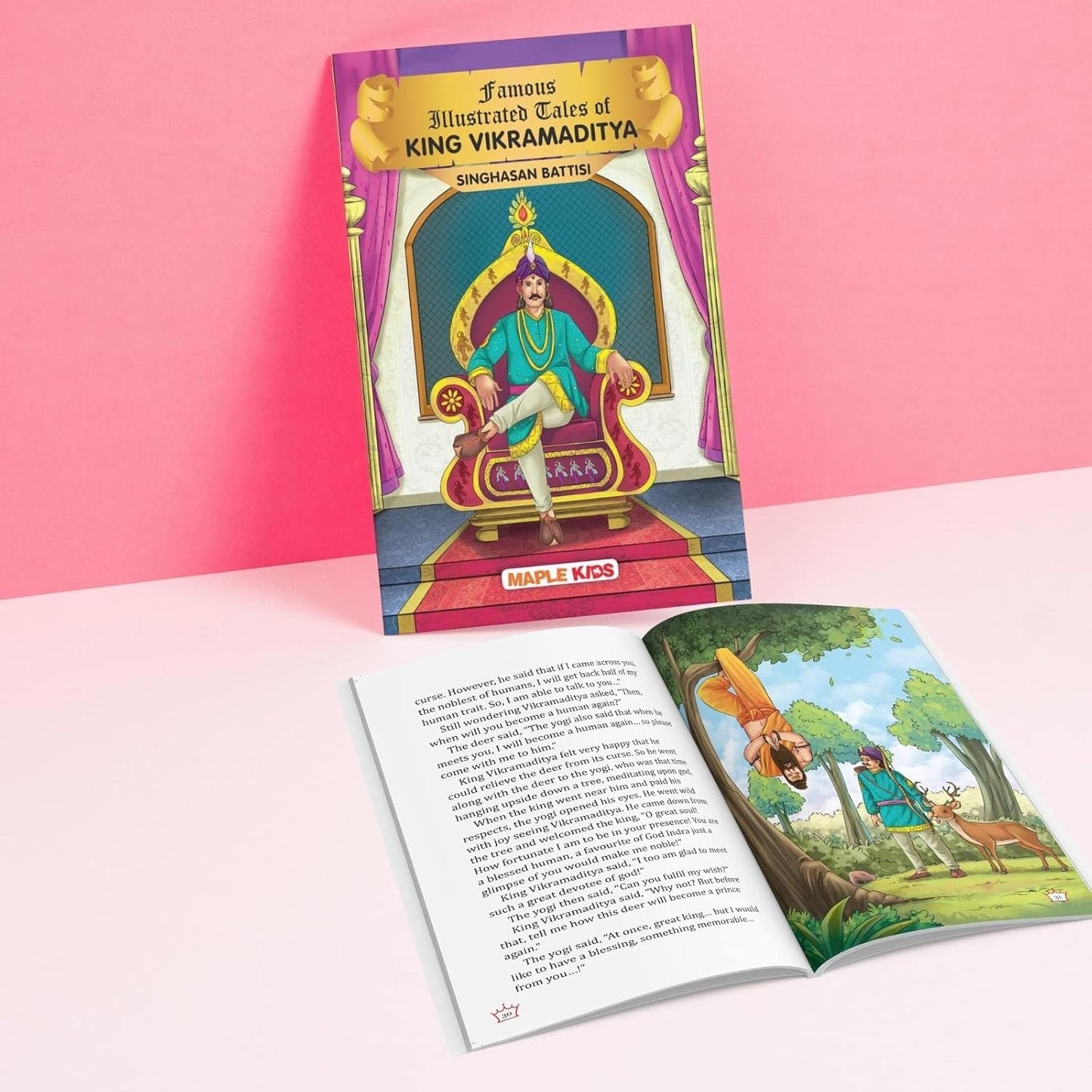 Maple Famous Illustrated Tales of King Vikramaditya (Singhasan Battisi) - Story Book for Kids - English Short Stories with Colourful Pictures. Paperback