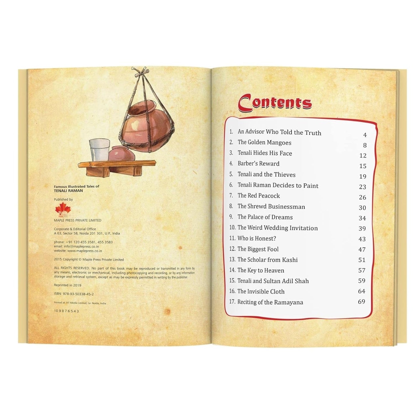 Maple Famous Illustrated Tales of Tenali Raman - Story book for Kids - Book for Kids 6+ Years Old. Paperback