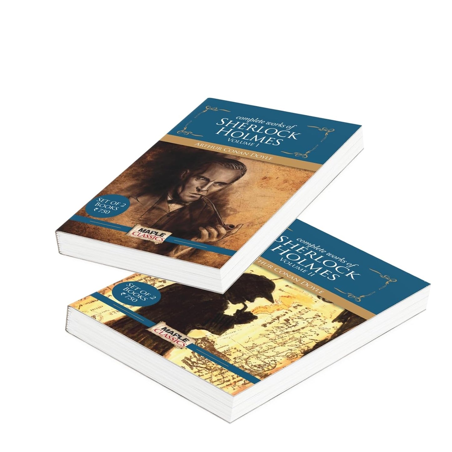 Maple The Complete Sherlock Holmes (Vol I and II - Set of 2 Books) - Complete Collection of 4 Novels and 56 Short Stories. Paperback