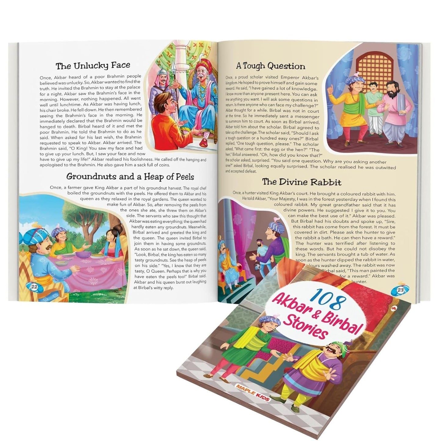 Maple 108 Akbar Birbal Stories (Illustrated) - Story Book for Kids - English Short Stories for Children - Read Aloud to Infants, Toddlers