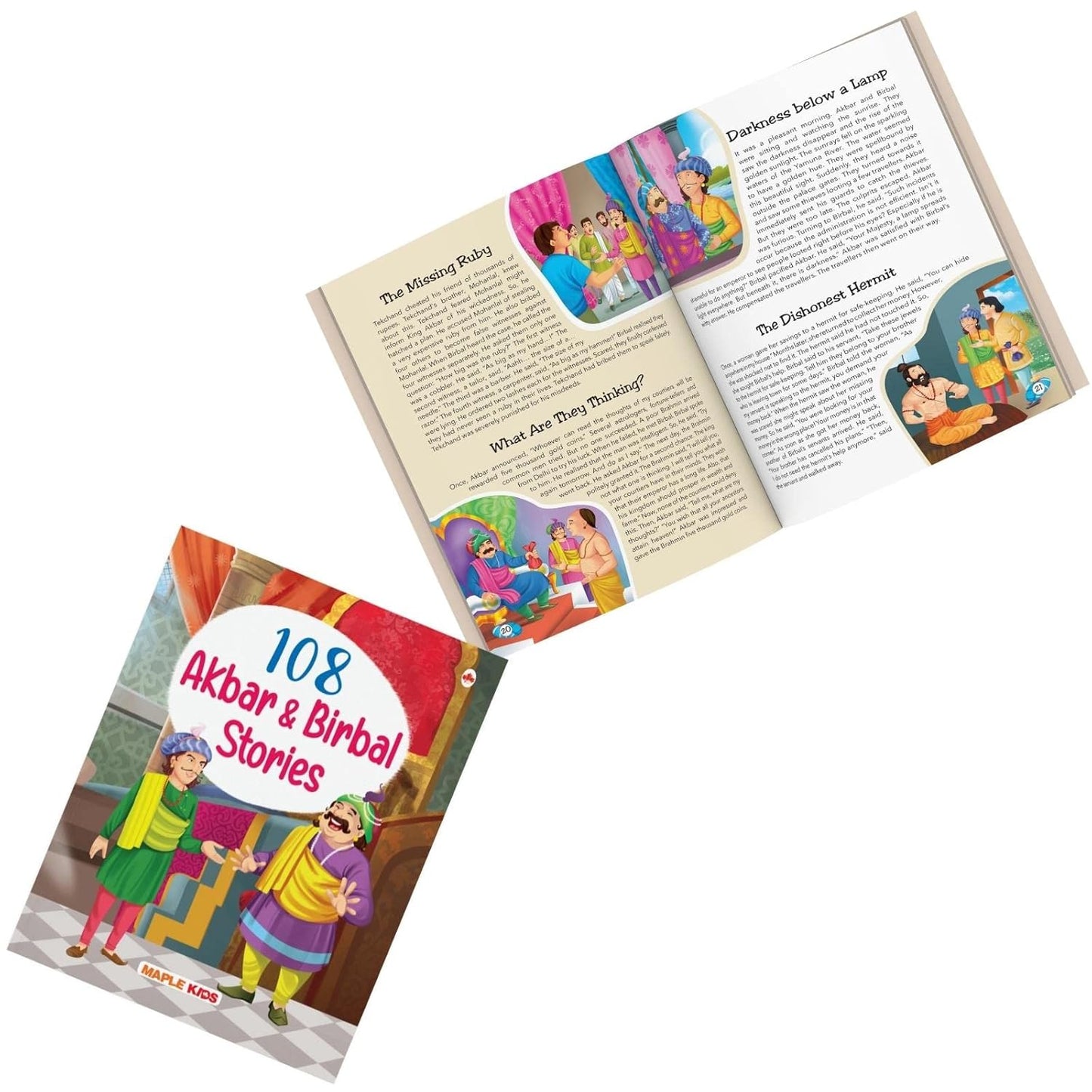 Maple 108 Akbar Birbal Stories (Illustrated) - Story Book for Kids - English Short Stories for Children - Read Aloud to Infants, Toddlers