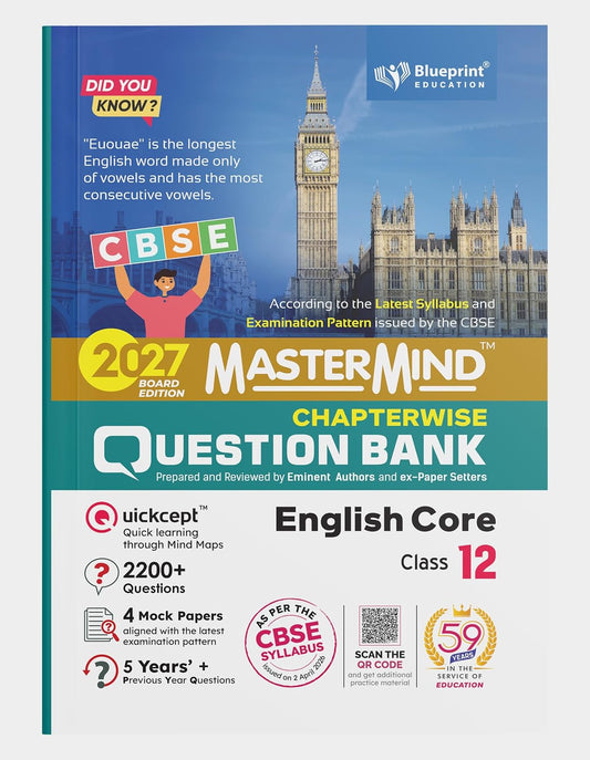 Blueprint - MasterMind English Core CBSE Question Bank Class 12 Latest Pattern for 2027 Examination - Paperback