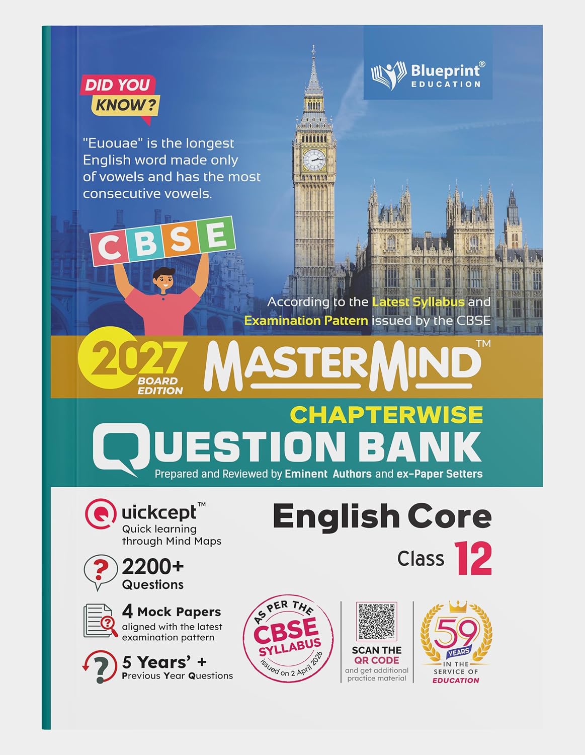 Blueprint Mastermind Question Bank Class 12 English and Math's _  Set of 2 Books _  Latest  for 2027 Examination - Paperback