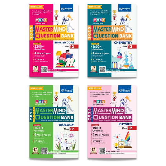 Blueprint Mastermind Question Bank Class 12 Physics, Chemistry, English and Biology. Set of 4 Books for 2025 Examination - Paperback