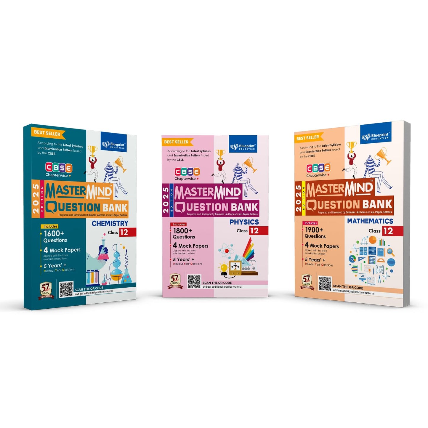 Blueprint Mastermind Question Bank Class 12 Physics, Chemistry and Mathematics. Set of 3 Books for 2025 Examination - Paperback