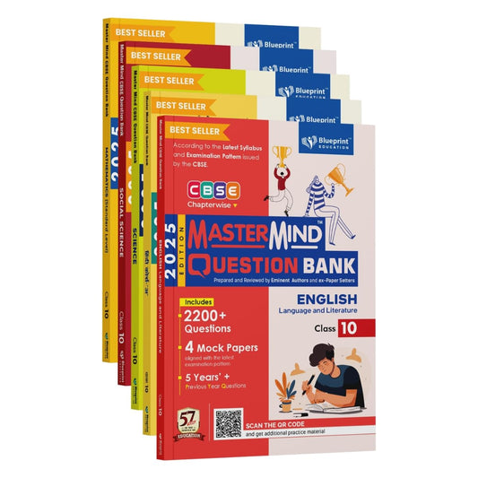 Blueprint Mastermind Question Bank Class 10 Science, Mathematics Standard, Social Science, English & Hindi (A). Set of 5 Books for 2025 Examination - Paperback