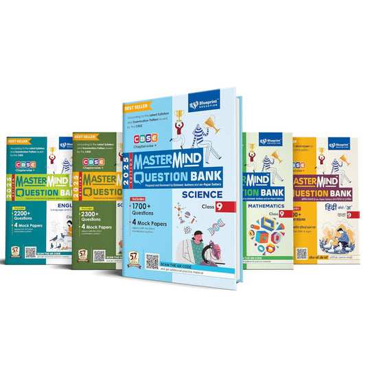 Blueprint Mastermind Question Bank Class 9 Science, Maths, Social Science, English & Hindi A. Set of 5 Books for 2025 Examination - Paperback