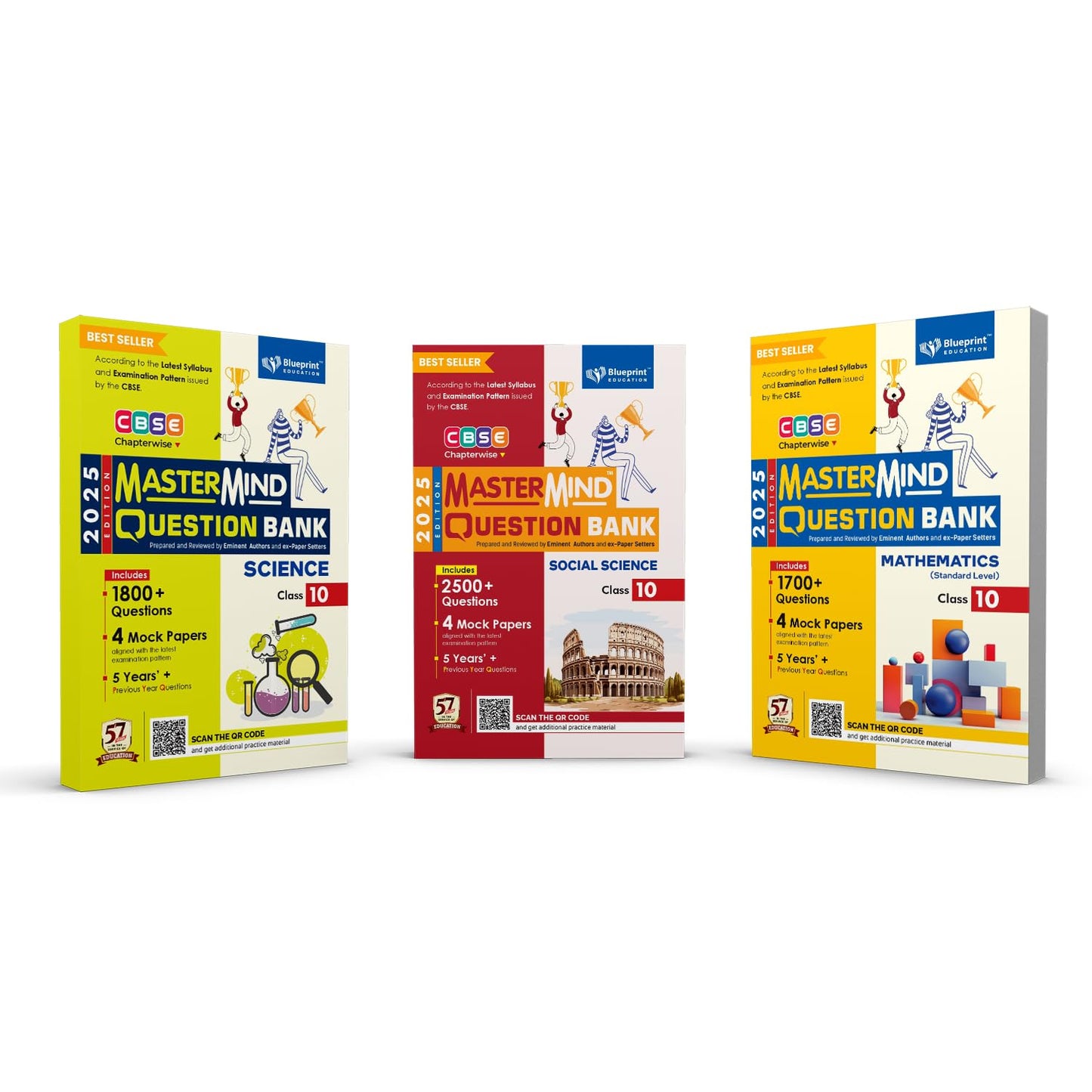 Blueprint Mastermind Question Bank Class 10 Science, Mathematics Standard and Social Science. Set of 3 Books for 2025 Examination - Paperback