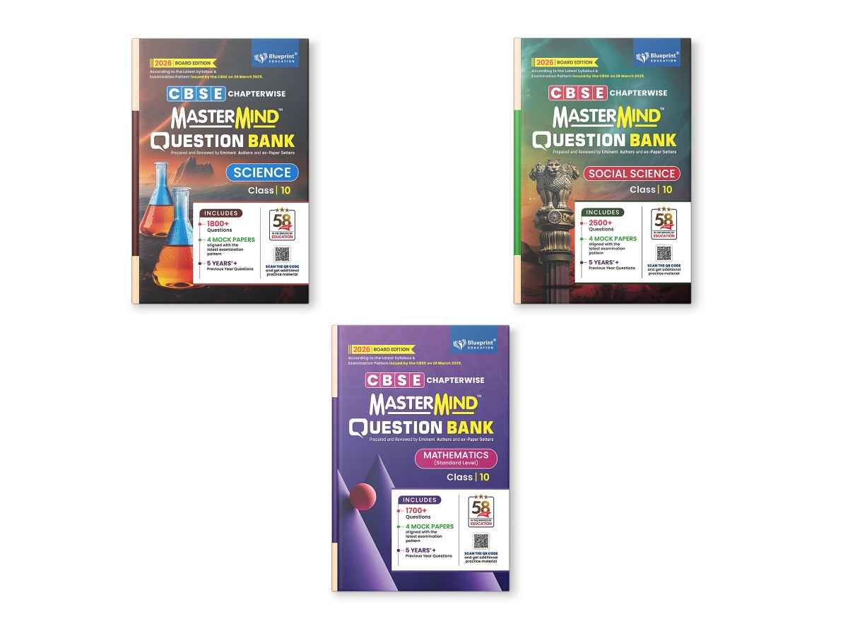 Blueprint Mastermind Question Bank Class 10 Science, Mathematics Standard and Social Science. Set of 3 Books for 2026 Examination - Paperback