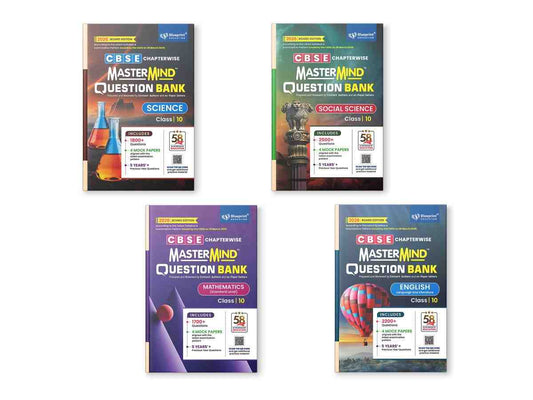 Blueprint Mastermind Question Bank Class 10 Science, Mathematics Standard, Social Science & English. Set of 4 Books for 2026 Examination - Paperback