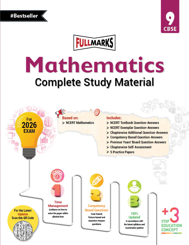 Full Marks Guide Mathematics (Complete Study Material) Class 9 CBSE Support Book. Latest for 2025 Examination.