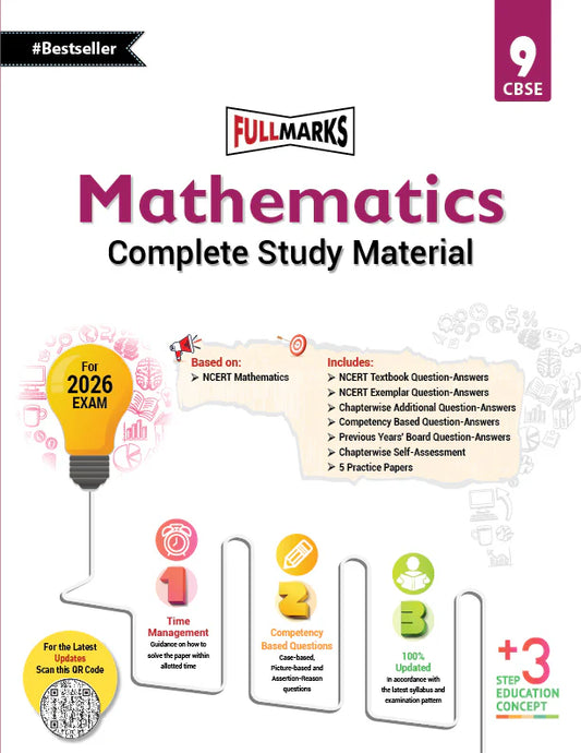 Full Marks Guide Mathematics (Complete Study Material) Class 9 CBSE Support Book. Latest for 2025 Examination.