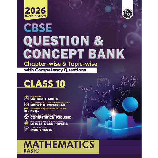 Physics Wallah (PW) CBSE Question Bank Mathematics (Basic) Class 10 - Latest For 2026 Examination