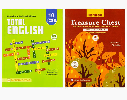 Morning Star ICSE Treasure Chest Workbook & Total English for Class 10 - Set of 2 Books - (According to the Latest ICSE Syllabus) - (Revised Edition)