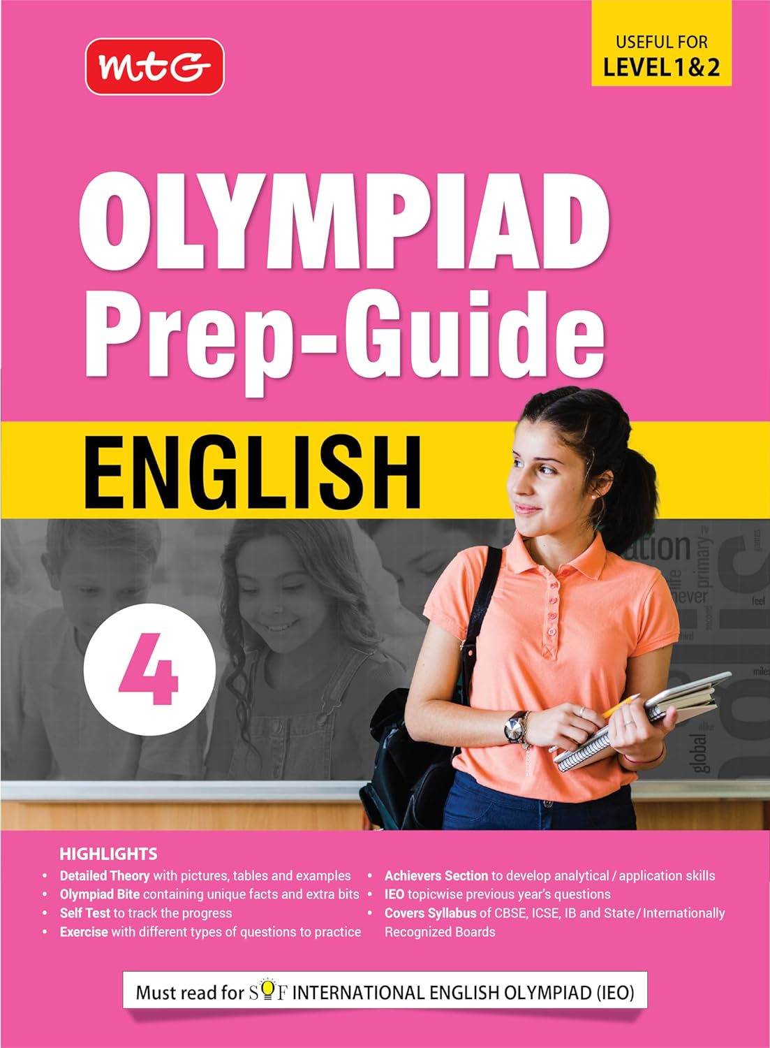 MTG Olympiad Prep-Guide (IEO) English for Class 4  - Paperback