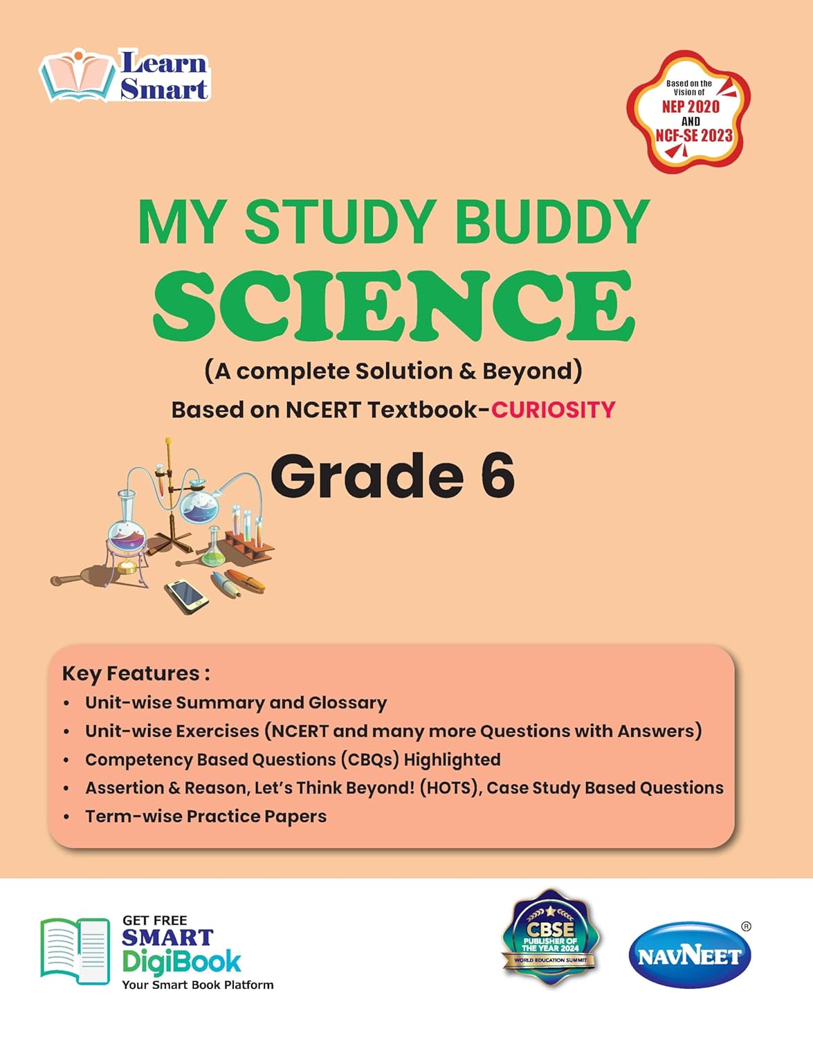 Navneet Learn Smart - My Study Buddy - English, Mathematics, Hindi, Science and Social Science for Class 6 (A complete Solution & Beyond) Based on NCERT Textbook _ Poorvi, Ganita Prakash, Curiosity, Malhar and India and Beyond - Set of 5 Books. Paperback