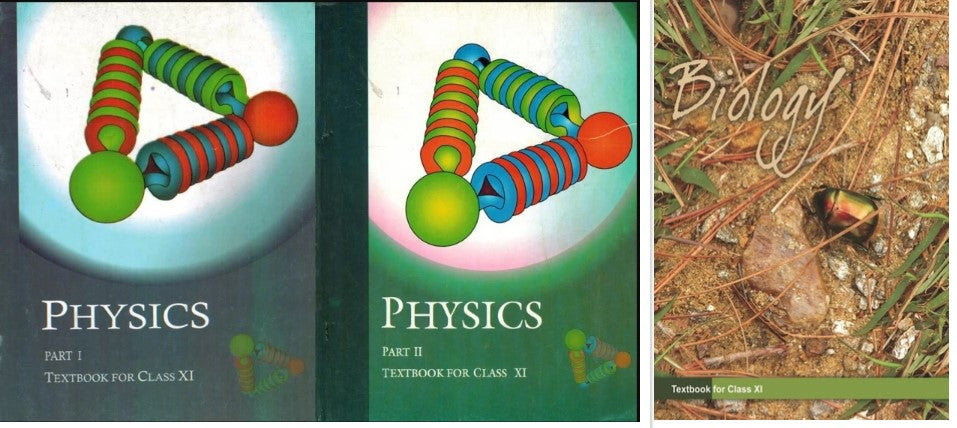 NCERT Physics (Part 1 & 2) & Biology Textbook (Set of 3 Books) For Class 11 - Latest For 2024-25 Session