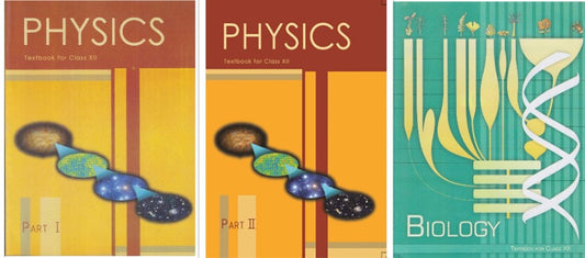 NCERT Physics (Part 1 & 2) & Biology (Set of 3 Books) For Class 12 - Latest For 2024-25 Session