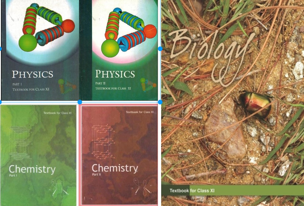 NCERT Physics (Part 1 & 2) & Chemistry (Part 1 & 2) & Biology Textbook (Set of 5 Books) For Class 11 - Latest For 2024-25 Session