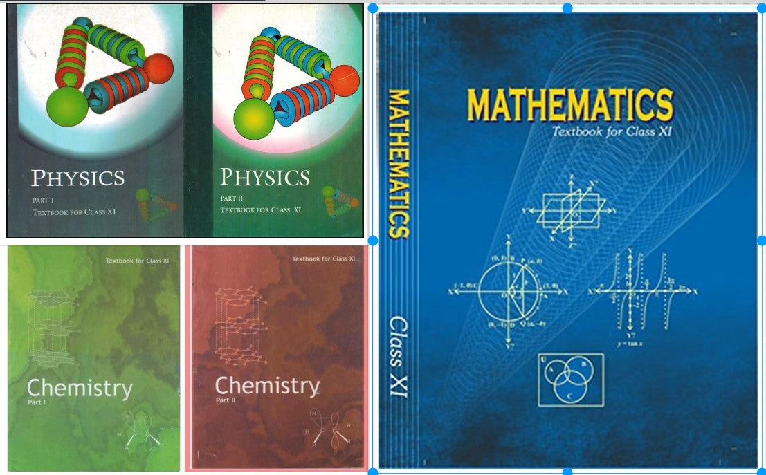 NCERT Physics (Part 1 & 2) & Chemistry (Part 1 & 2) & Math Textbook (Set of 5 Books) For Class 11 - Latest For 2024-25 Session