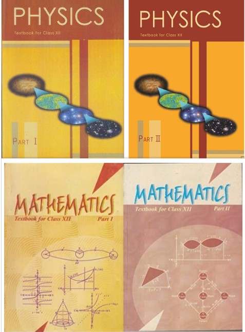 NCERT Physics (Part 1 & 2) & Mathematics (Part 1 & 2) (Set of 4 Books) For Class 12 - Latest For 2024-25 Session