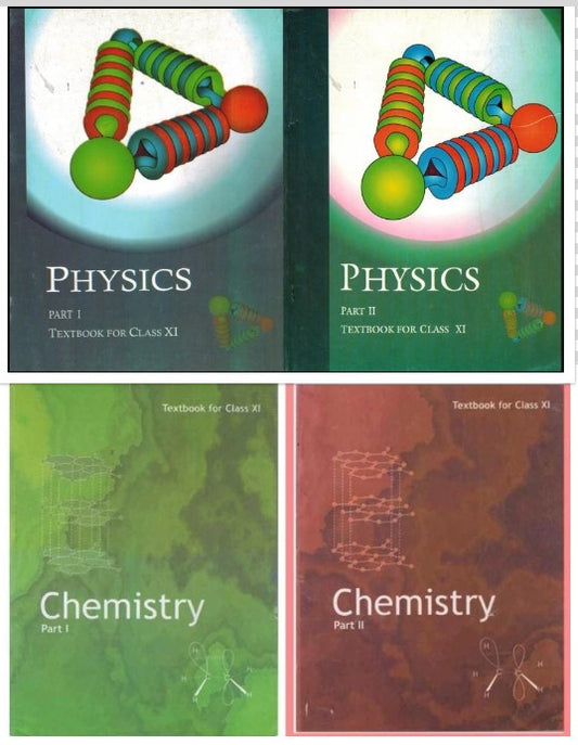 NCERT Physics (Part 1 & 2) & Chemistry (Part 1 & 2) (Set of 4 Books) For Class 11 - Latest For 2024-25 Session