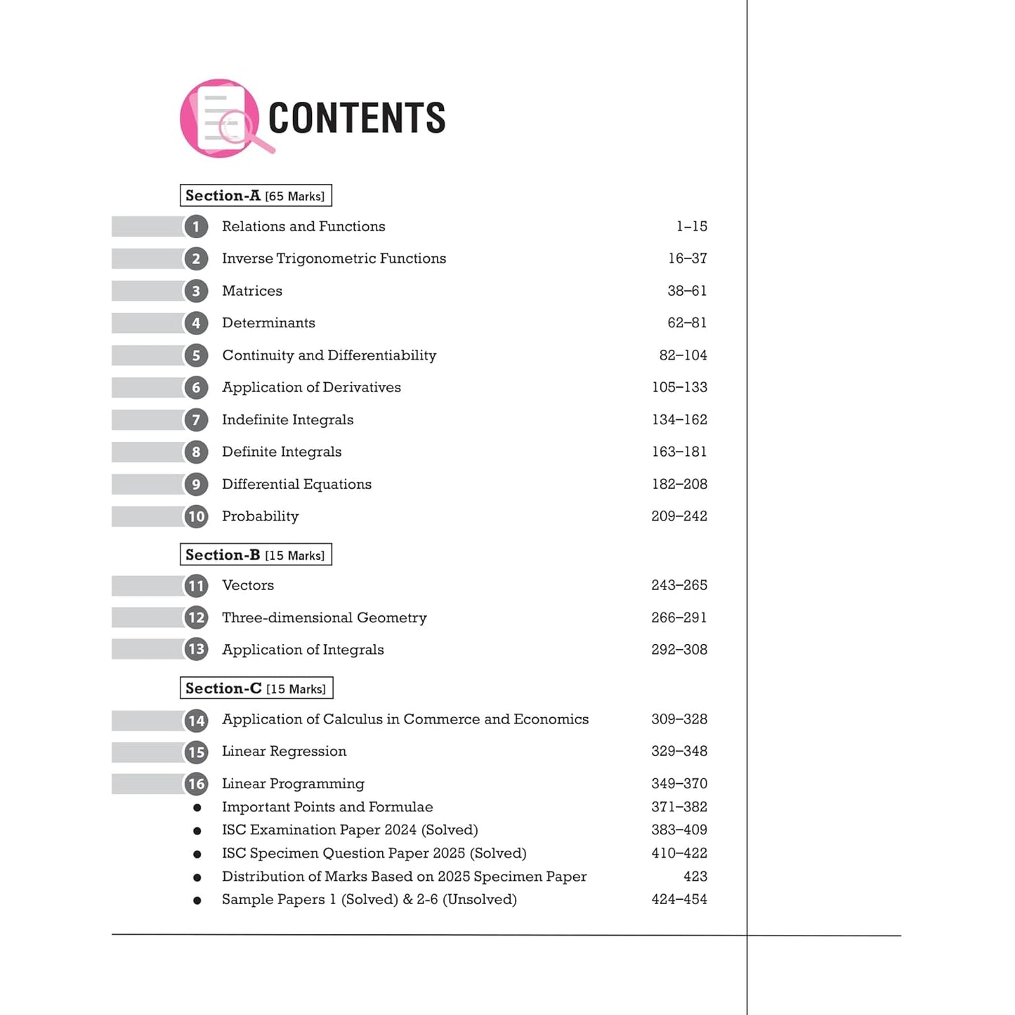 Vatsal ISC Mathematics Handbook Based on Revised Syllabus by CISCE Class 12 - for 2025 Exam's