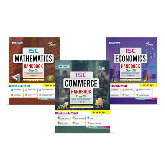 Nageen ISC Mathematics, Economics and Commerce  Handbook Class 12 - Set of 3 Books - for 2025 Exam's