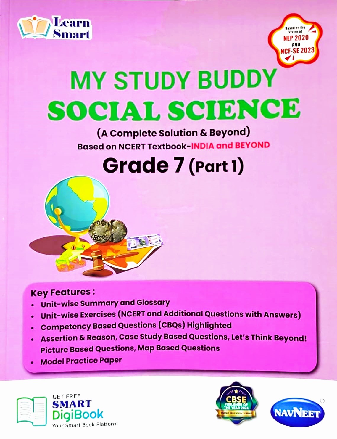 Navneet Learn Smart - My Study Buddy - Social Science for Class 7 Part 1 and 2 (A complete Solution & Beyond) Based on NCERT Textbook _India and Beyond - Set of 2 books. Paperback