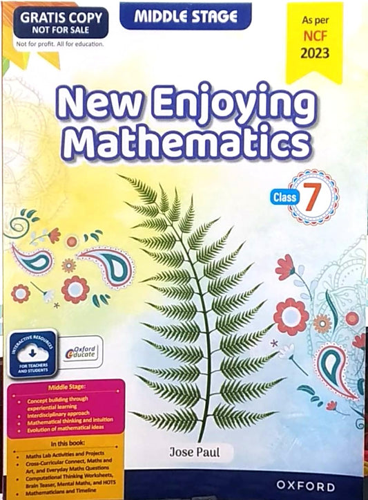 Oxford New Enjoying Mathematics (Middle Stage) for Class 7 - Latest for 2026 Session. Paperback