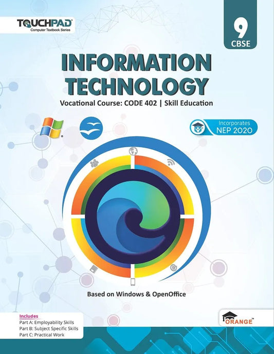 Orange CBSE Touchpad Information Technology (Code-402) For Class 9 - Latest 2024-25 Session