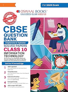 Oswaal CBSE Question Bank Information Technology For Class 10 - Latest for 2025 Board Exams