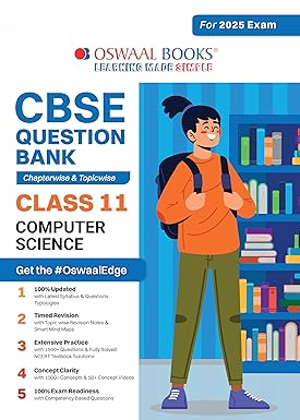 Oswaal CBSE Question Bank Computer Science For Class 11 - Latest for 2025 Board Exams