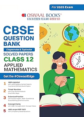 Oswaal CBSE Question Bank Applied Mathematics For Class 12 - Latest for 2025 Board Exams