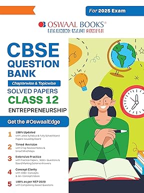 Oswaal CBSE Question Bank Entrepreneurship For Class 12 - Latest for 2025 Board Exams