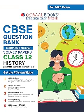 Oswaal CBSE Question Bank History For Class 12 - Latest for 2025 Board Exams