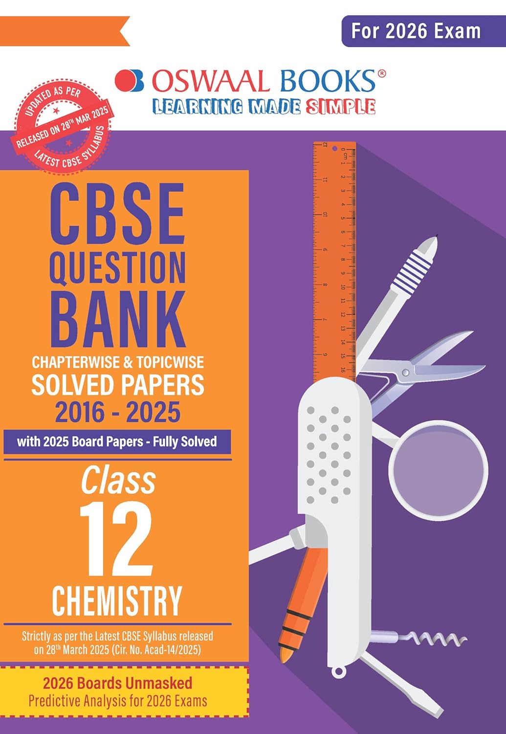 Oswaal CBSE Question Bank English, Physics, Chemistry & Biology For Class 12 - Set of 4 Books - For 2026 Board Exams