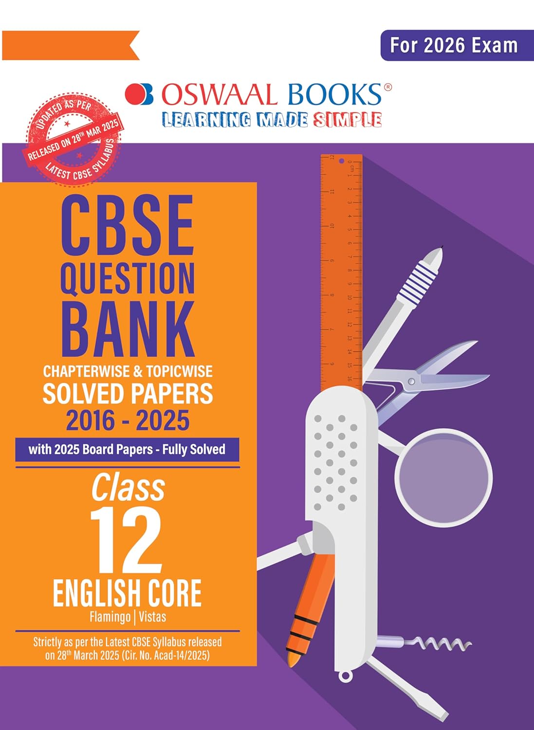 Oswaal CBSE Question Bank English, Physics, Chemistry & Biology For Class 12 - Set of 4 Books - For 2026 Board Exams
