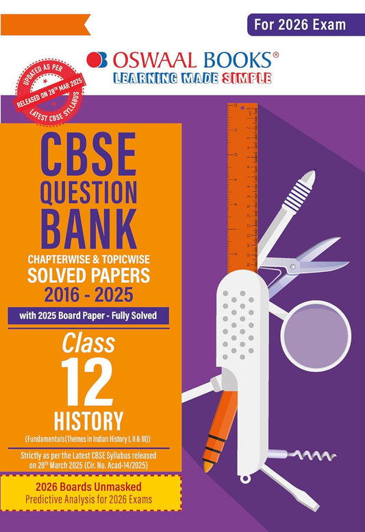 Oswaal CBSE Question Bank History For Class 12 - Latest for 2026 Board Exams