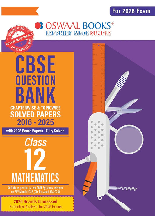 Oswaal CBSE Question Bank Mathematics For Class 12 - Latest for 2026 Board Exams