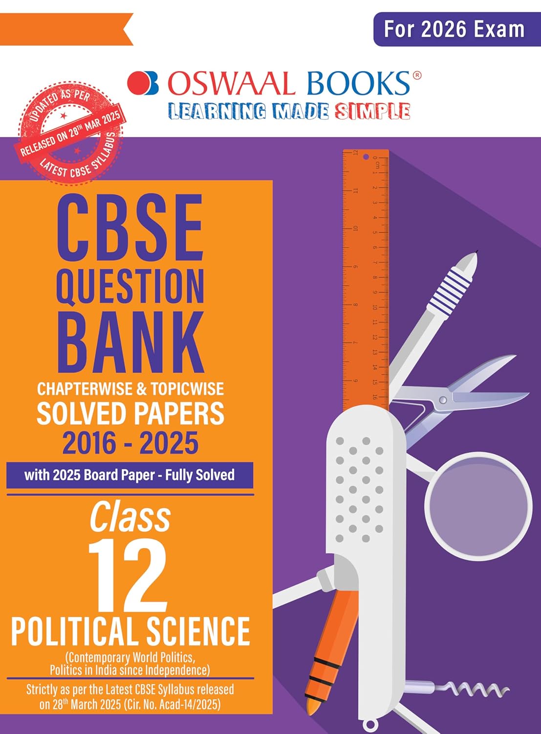 Oswaal CBSE Question Bank Political Science For Class 12 - Latest for 2026 Board Exams