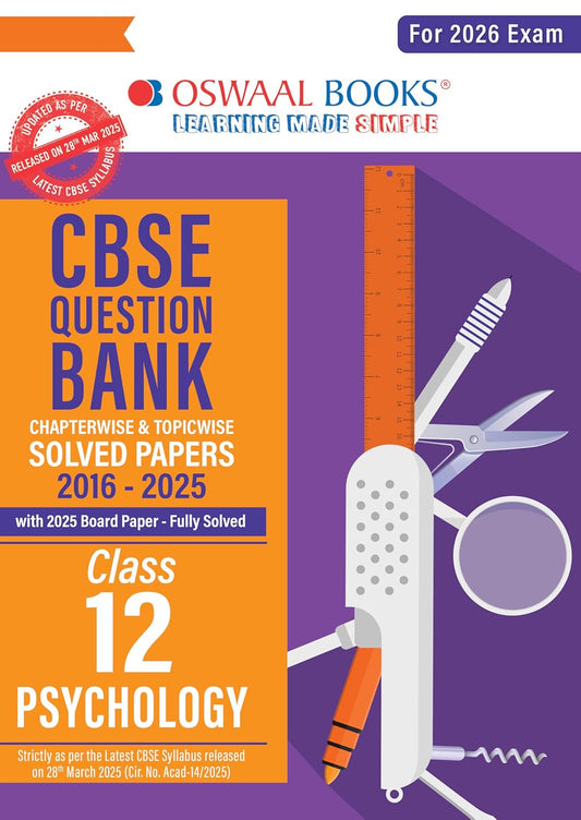 Oswaal CBSE Question Bank Psychology For Class 12 - Latest for 2026 Board Exams