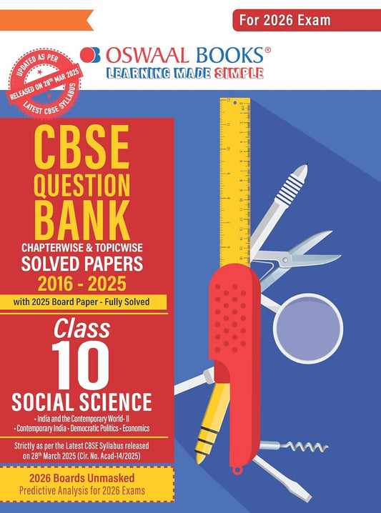 Oswaal CBSE Question Bank Social Science For Class 10 - Latest for 2026 Board Exams