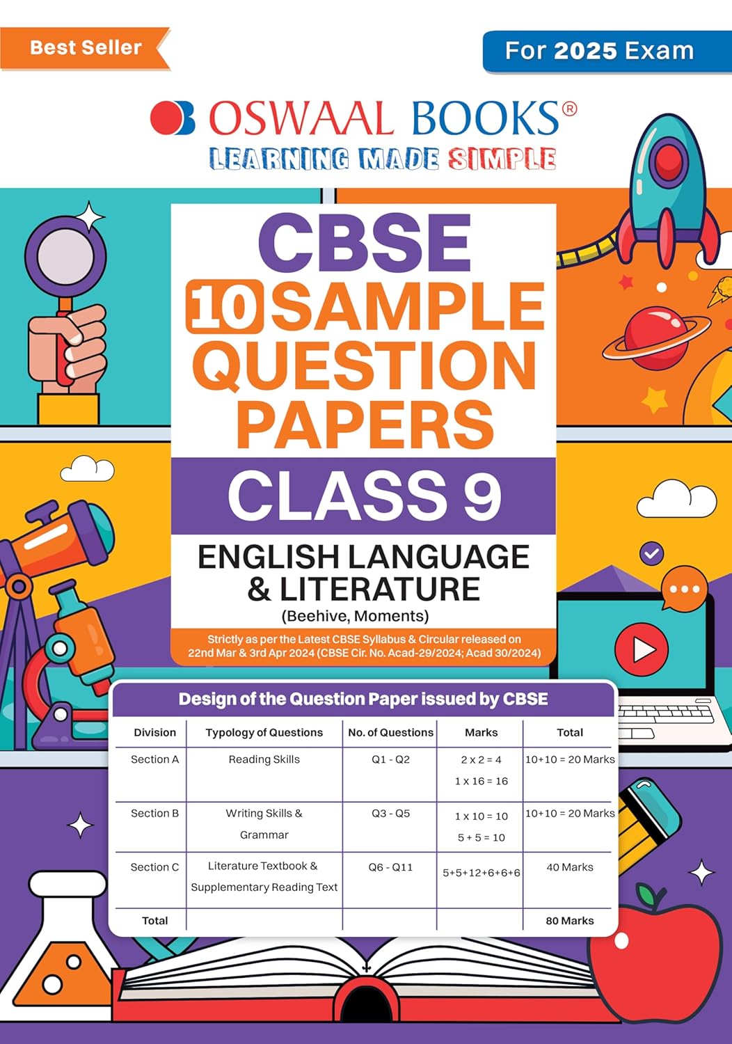 Oswaal CBSE Sample Question Papers English Language and Literature For Class 9 - Latest for 2025 Board Exam's