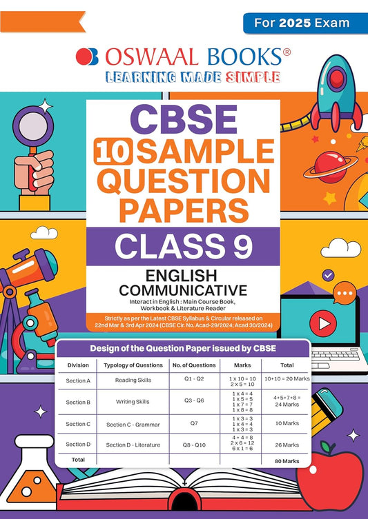 Oswaal CBSE Sample Question Papers English Communicative For Class 9 - Latest for 2025 Board Exam's