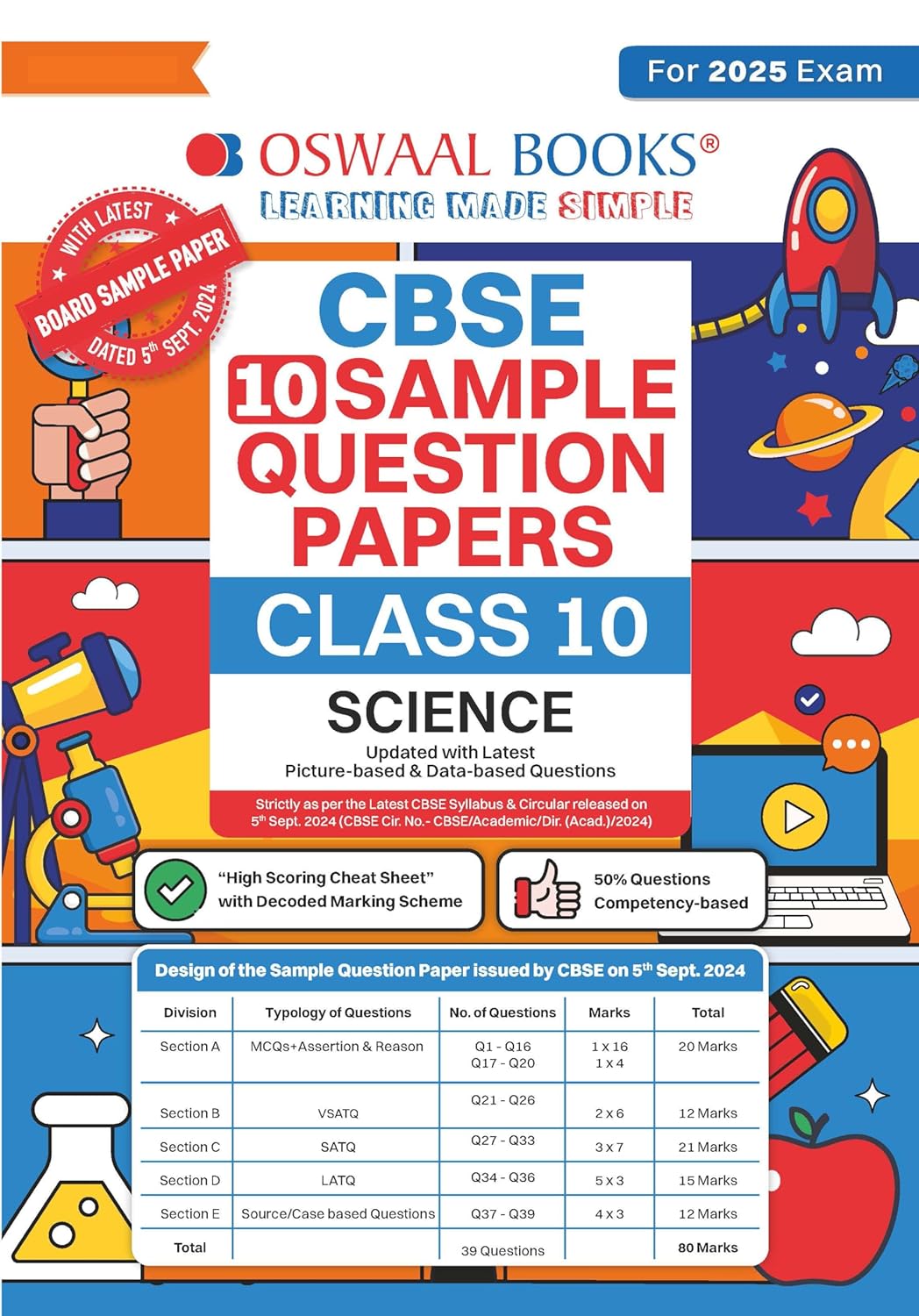 Oswaal CBSE Sample Question Papers Science For Class 10 - Latest for 2025 Board Exam's