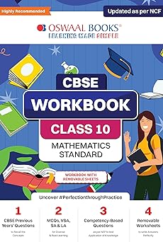 Oswaal CBSE Workbook Math Standard For Class 10 - Latest for 2024-25 Session