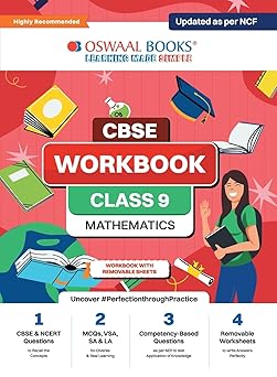 Oswaal CBSE Workbook Mathematics For Class 9 - Latest for 2024-25 Session